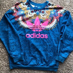 Adidas teal & pink butterfly sweatshirt